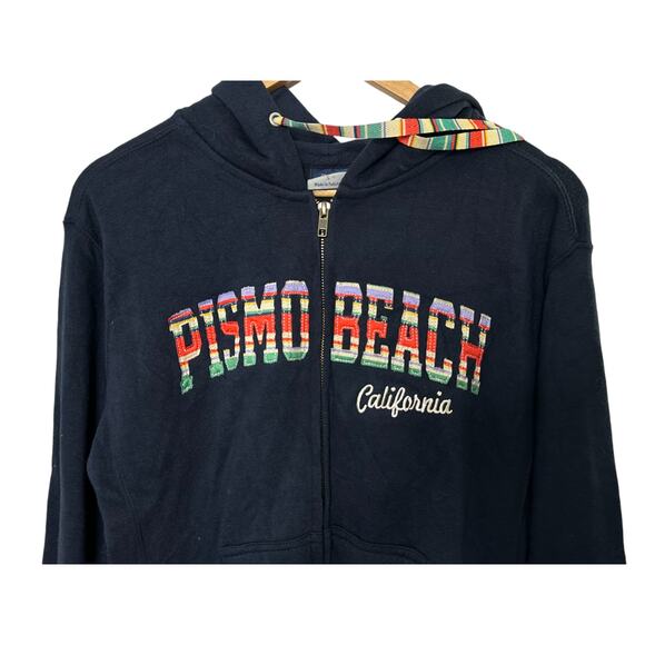 PISMO Beach California Navy Blue Hooded Full-Zip Sweat Jacket Women's Small NEW - Picture 4 of 6